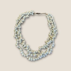 Multi Strand Pale Blue Freshwater Pearl Necklace